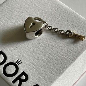 Pandora two tone Key to my Heart charm with 14k gold key
